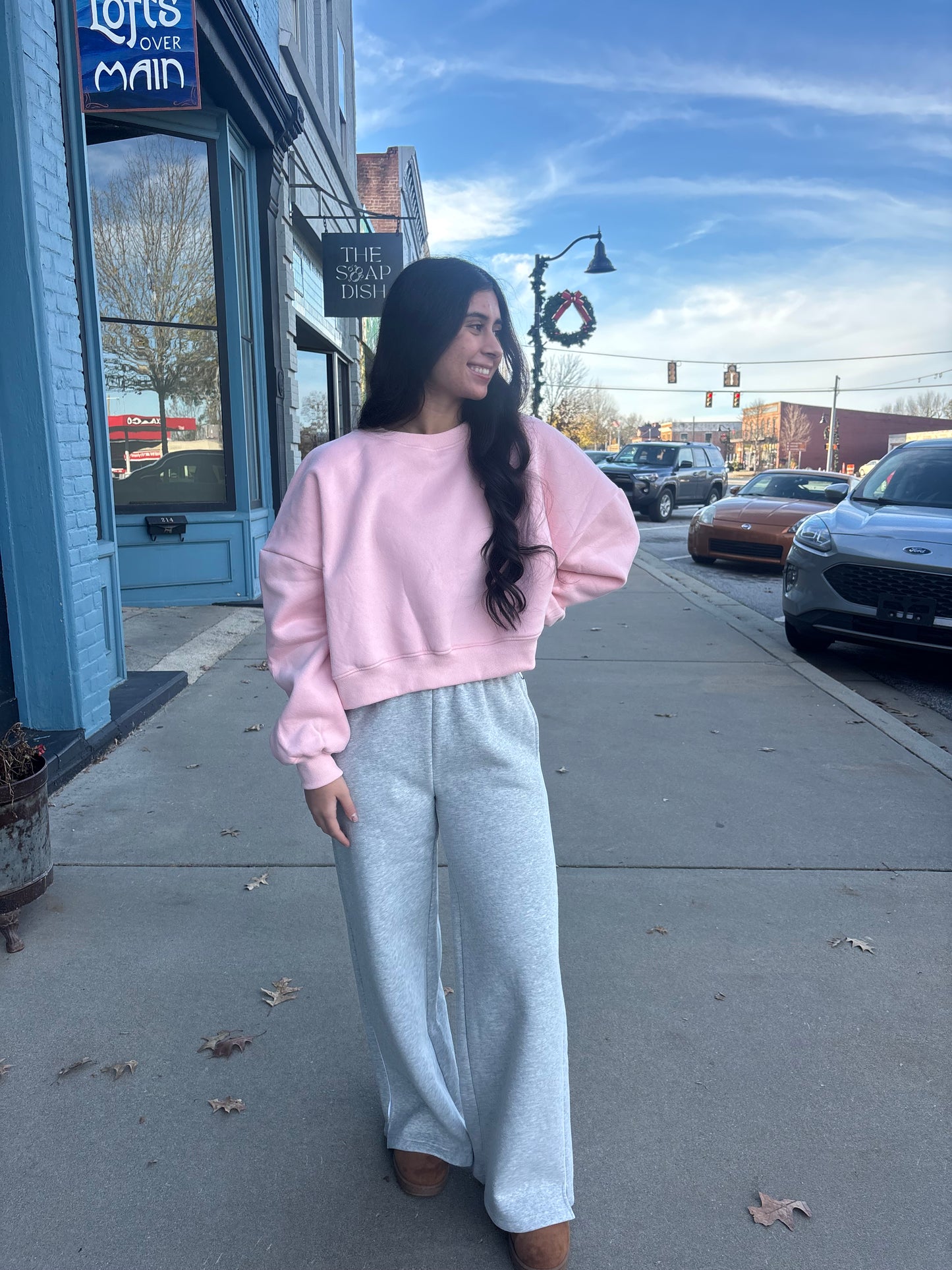 Grey Wide Leg Sweatpants