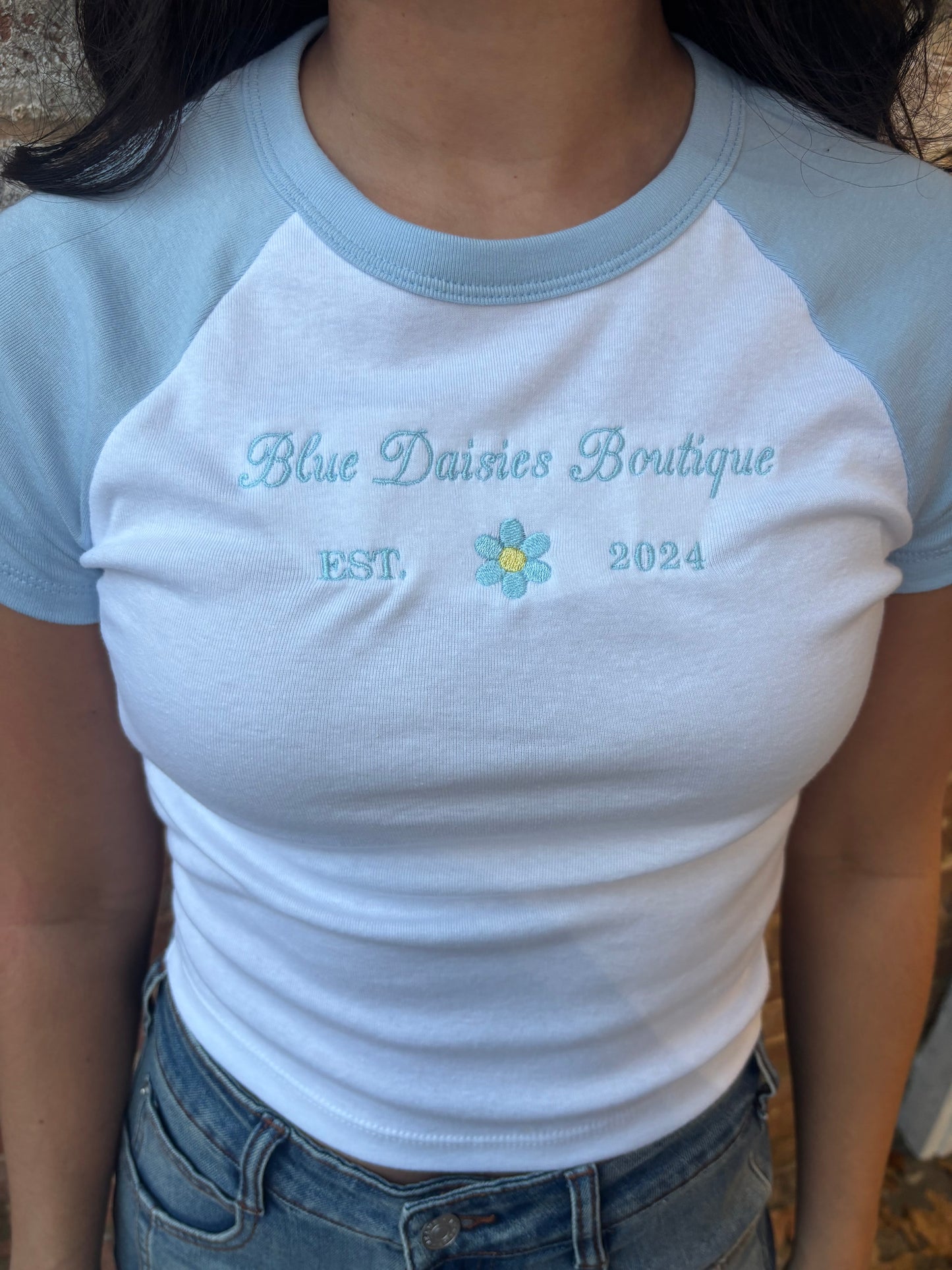 Blue Daisies Baby Tee