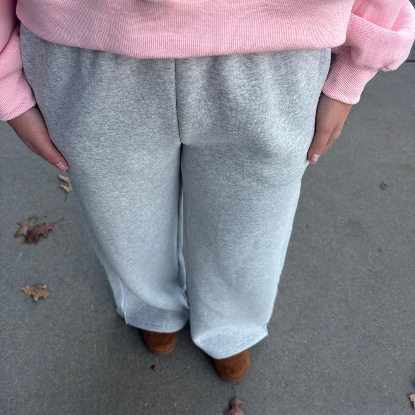Grey Wide Leg Sweatpants