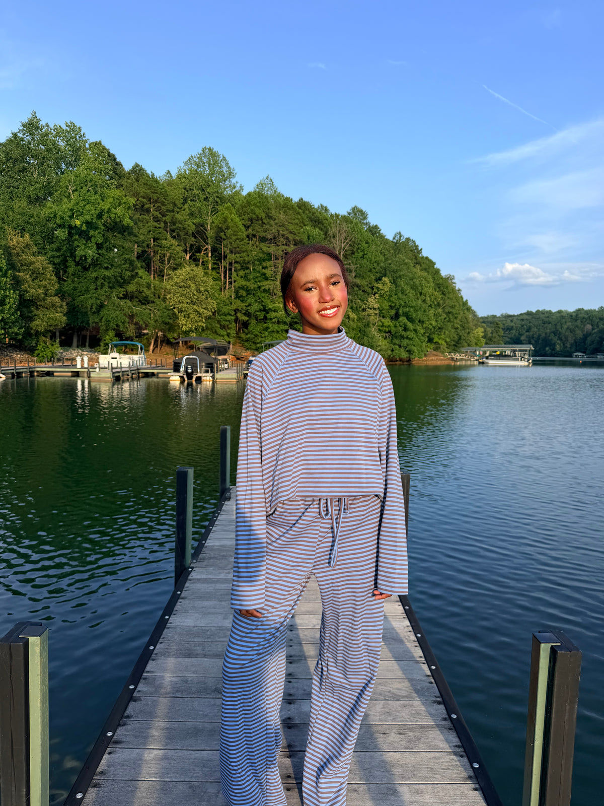 Blue stripe top