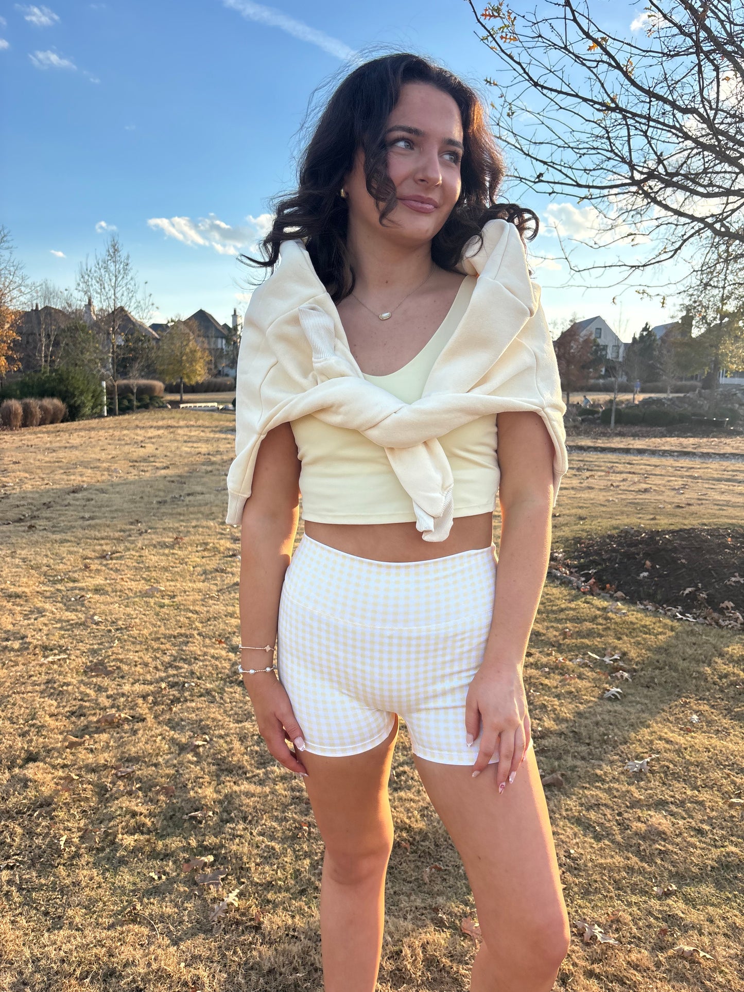 Yellow Gingham Shorts