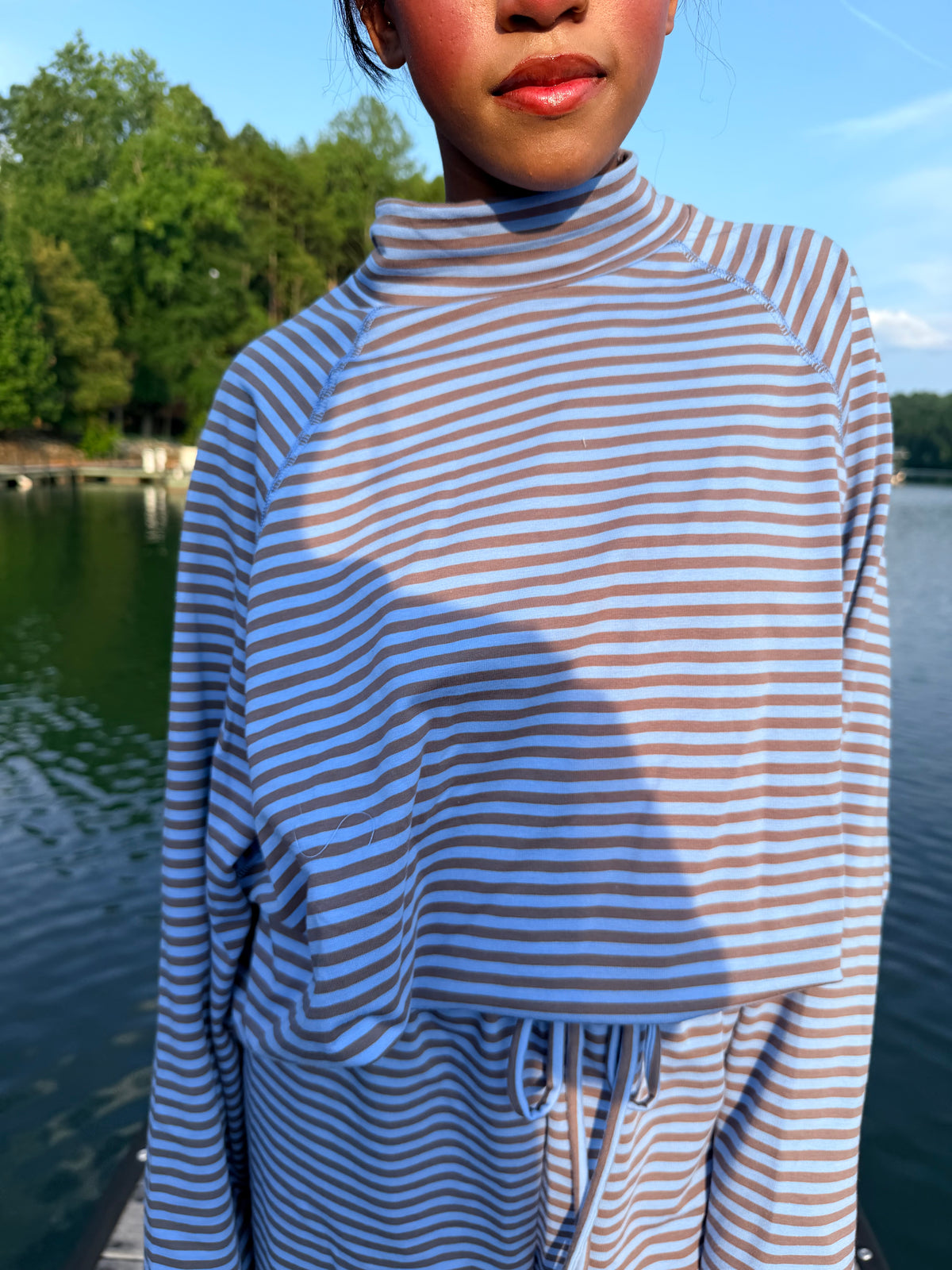 Blue stripe top