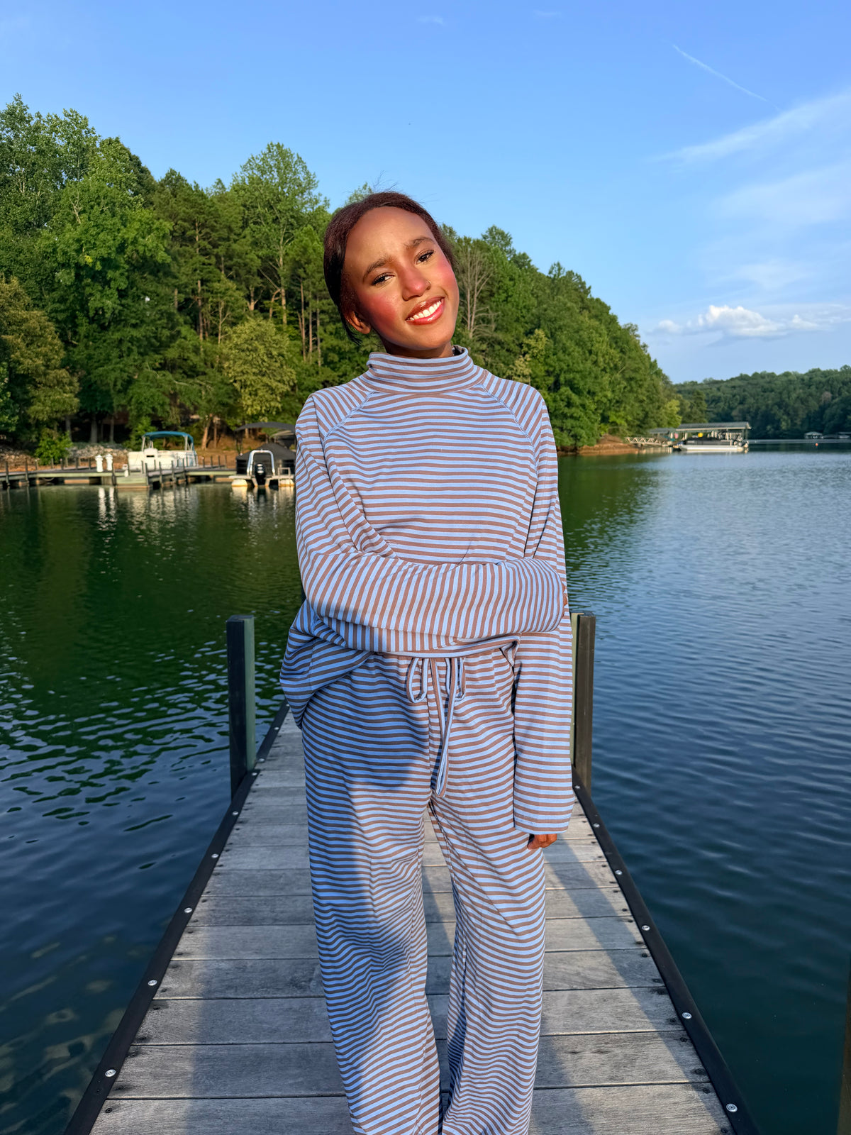 Blue stripe top