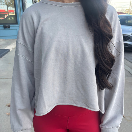 Grey Cutout Sweatshirt