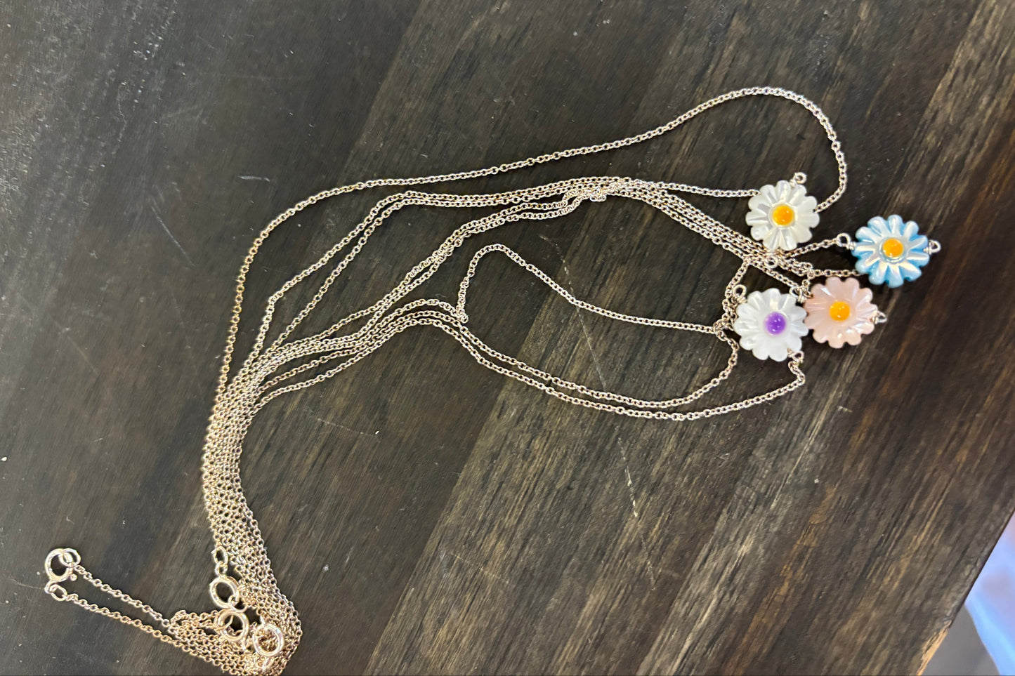 Bora Silver Daisy Necklace