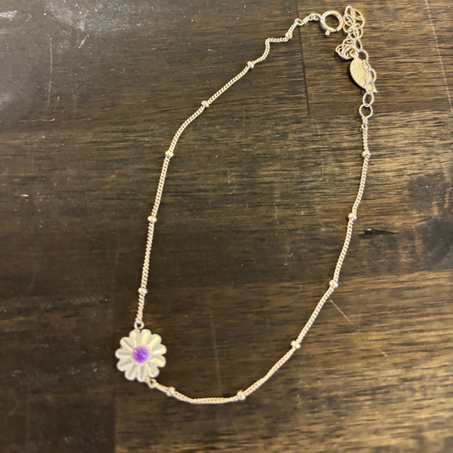 Bora Silver Daisy Anklet