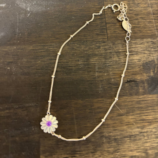 Bora Silver Daisy Anklet