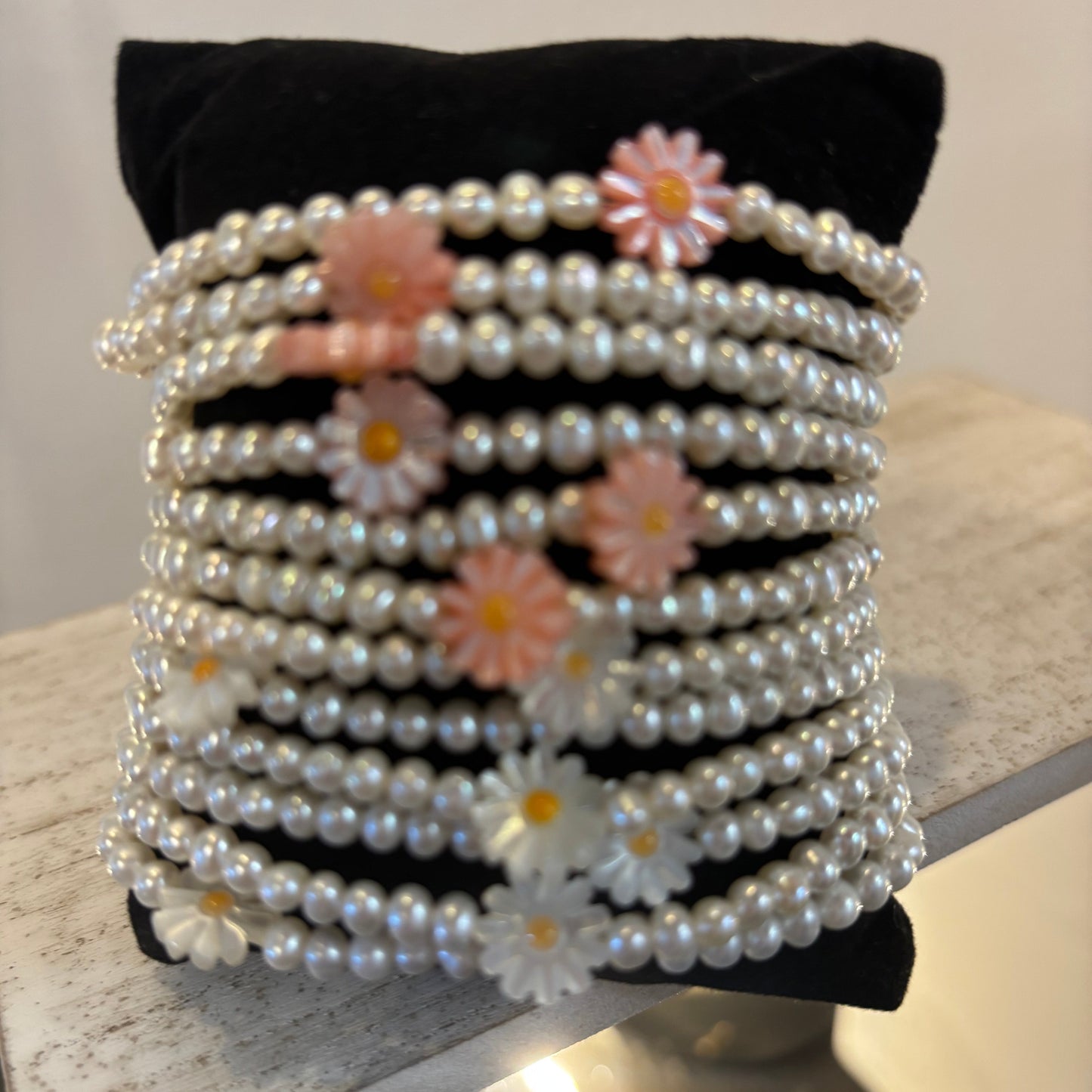 Bora Pearl Daisy Bracelets