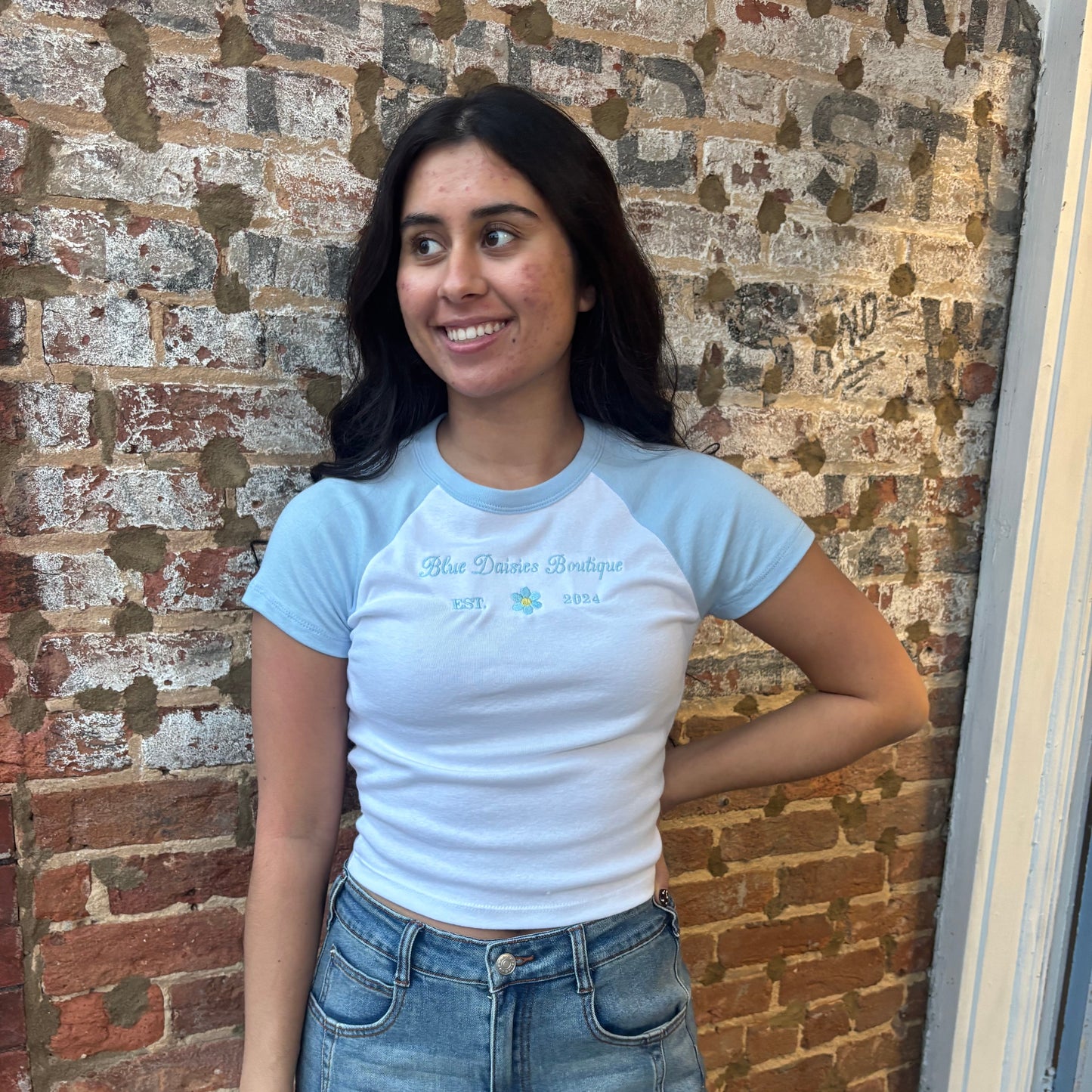 Blue Daisies Baby Tee