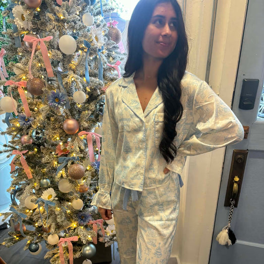Blue Christmas PJ Top